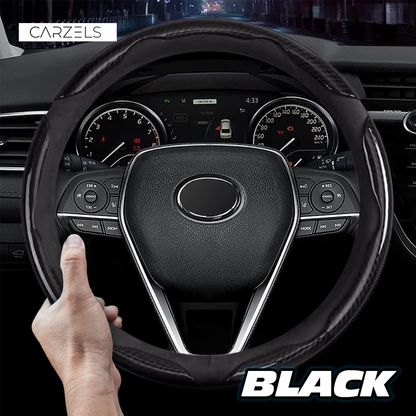 Samez Carbon Fiber Silicone Anti-Slip Car Steering Wheel Cover Universal Fit